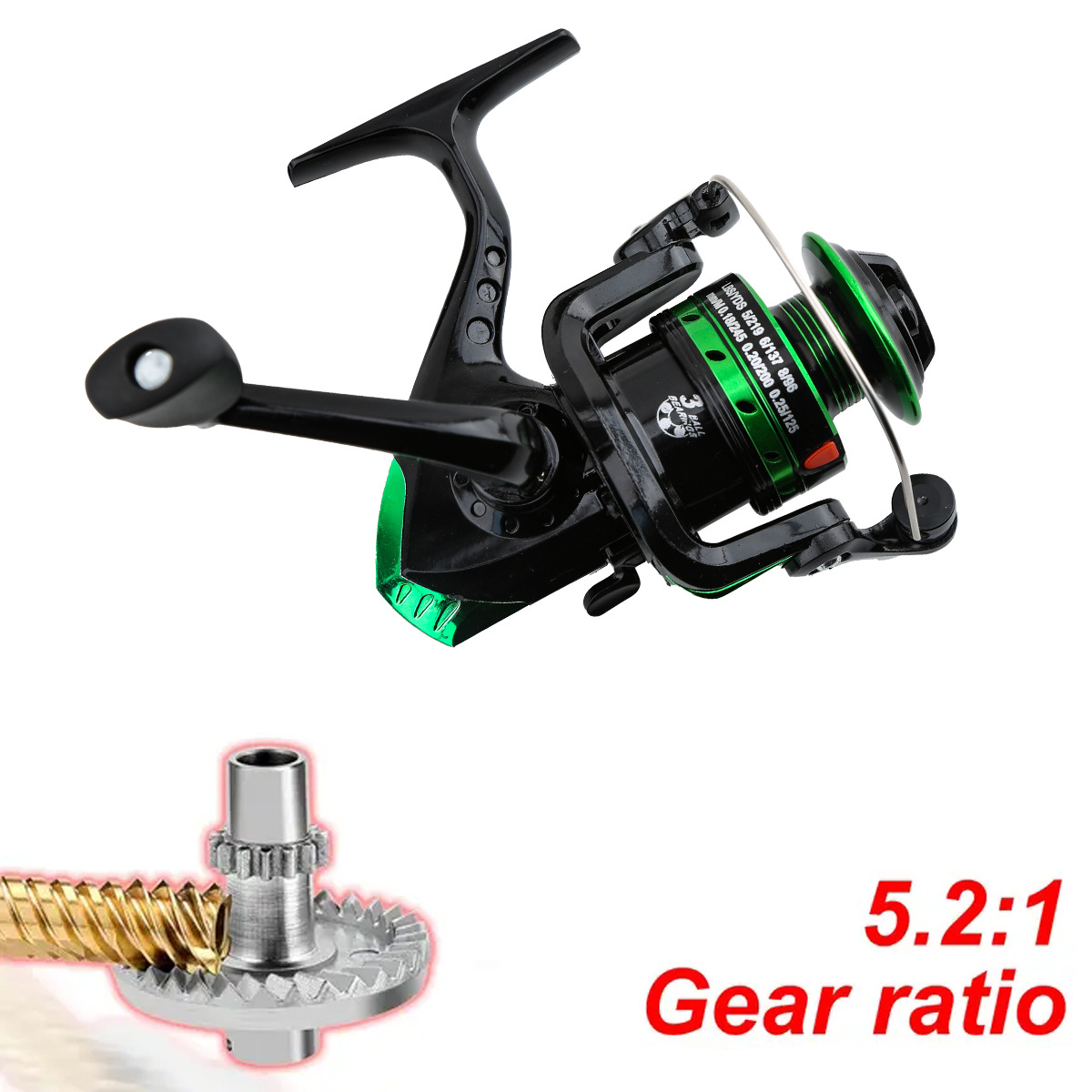 Metal Spinning Reel 5.2:1 Gear - Ice Fishing Line recension och pris