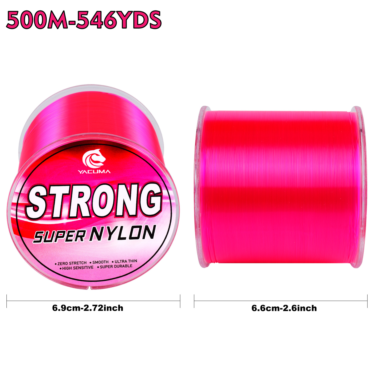 YACUMA 500M-546YDS Strong Pink - Fluorocarbon Line recension och pris