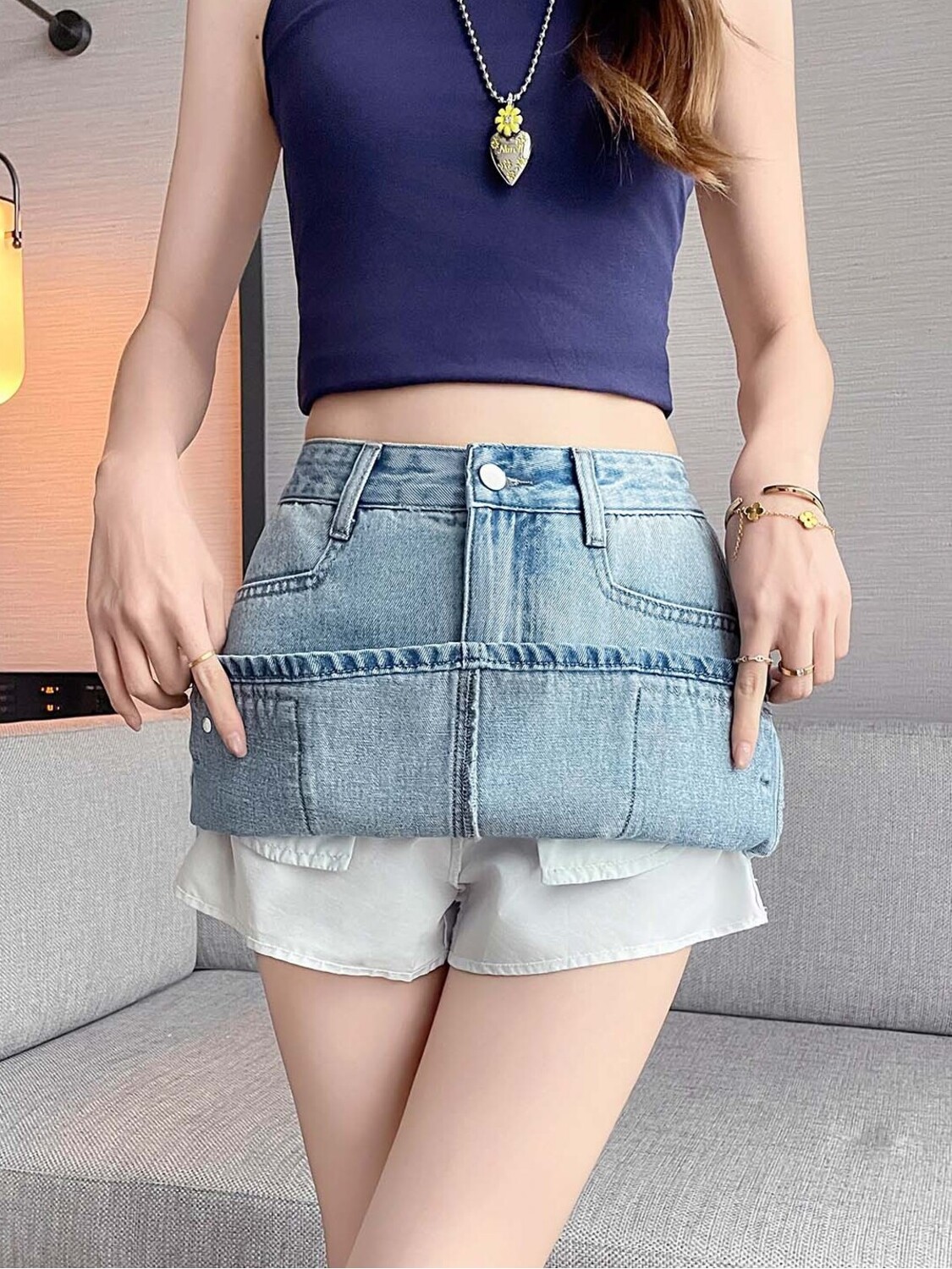 Women High Waist Cargo Denim M - Fly Line recension och pris